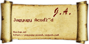 Jagyugy Acsád névjegykártya